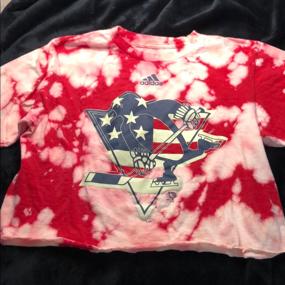 Pittsburgh penguins American flag crop top